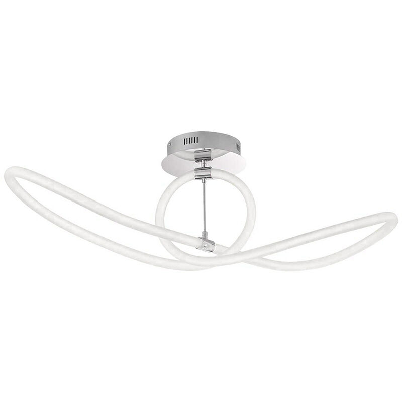 Wofi - Deckenlampe dimmbar mit Fernbedienung LED Deckenleuchte chrom Esszimmerlampe, 40W 3100lm 2900-3000K, LxBxH 92,5x30,5x35,5 cm 9883.01.01.9100