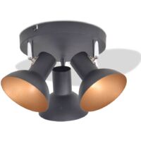 Deckenlampe für 3 Glühbirnen E27 Schwarz und Gold