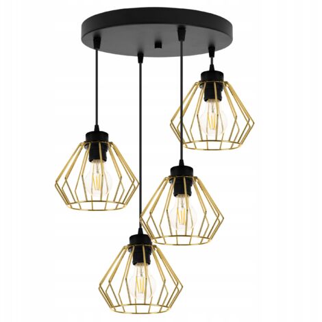 DECKENLAMPE HÄNGELAMPE KRONLEUCHTER GOLD LOFT DRUCIAK