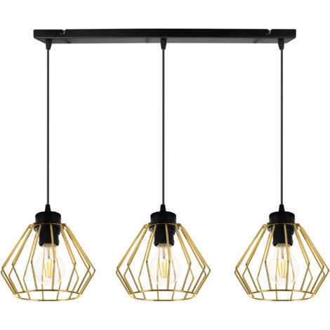 DECKENLAMPE HÄNGELAMPE KRONLEUCHTER GOLD LOFT DRUCIAK