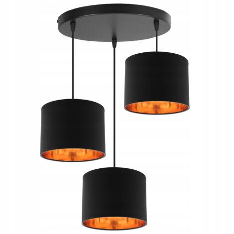 DECKENLAMPE HÄNGELAMPE KRONLEUCHTER GOLDEN LAMPENSCHIRM LED