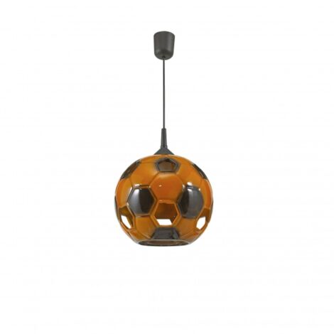 Deckenlampe Kinderzimmer Fußball Orange Schwarz E27 Keramik