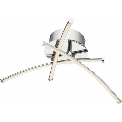 Deckenlampe LED Designleuchte Wohnzimmer Deckenlampe Chrom, 9W 990lm warmweiß, DxH 38x11,5 cm