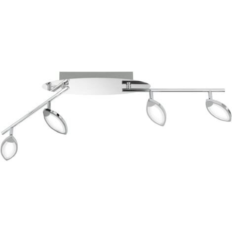 Deckenlampe LED Küche Modern LED Deckenleuchte 4 Flammig Deckenstrahler Wohnzimmer schwenkbar, dimmbar, 4x 5W 330Lm warmweiß, LxBxH 87,5x9x13 cm, Wofi 9482.04.01.6000