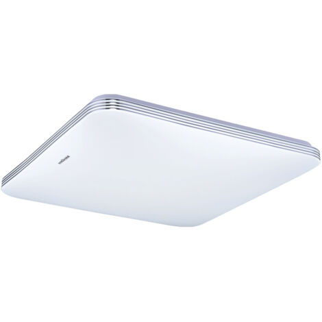 Deckenlampe Metall LED IP44 B: 28 cm Weiß eckig neutralweiß 4000 K 2690 lm Deckenleuchte