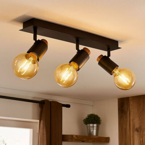 Deckenlampe Spotleuchte schwenkbar Wohnzimmerlampe Deckenleuchte 3 flammig 3x E27, LxH 48,5 x 14,5 cm