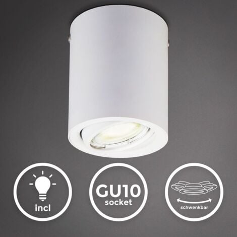 Deckenleuchte Ø10,5 cm - 5W, 400lm, LED, schwenkbar, warmweiß, weiß