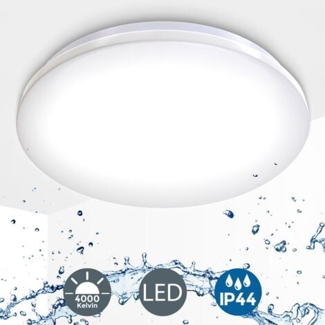Deckenleuchte Ø29 cm - 12W, 1200lm, LED, IP44, neutralweiß, weiß