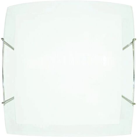 Deckenleuchte 2xE27 Haken Stahldrahtplatte Glas Weiß-Transparent E-Energy Elisa
