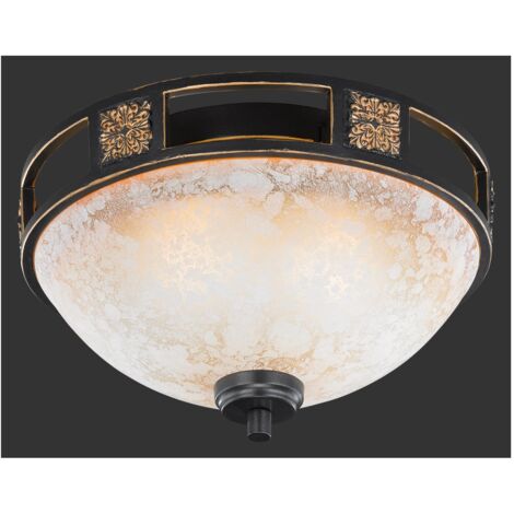 Deckenleuchte 2xE27 Quinta Ruggine Glas Alabaster Ø33 cm Trio Lighting
