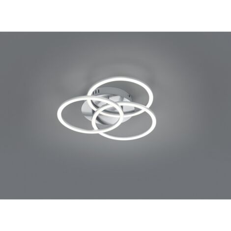 Deckenleuchte 3 verstellbare Ringe Led Dimmer Circle Nickel Trio Lighting