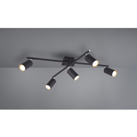 Deckenleuchte 5 verstellbare Strahler Marley Black Trio Lighting