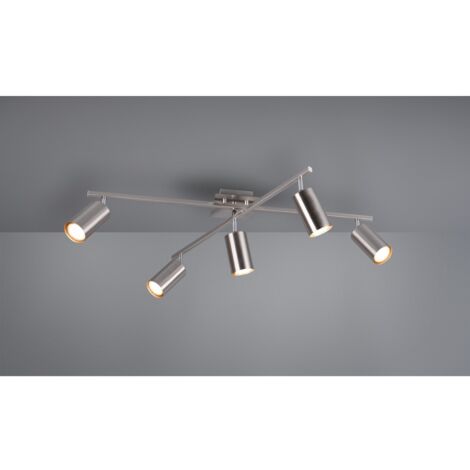 Deckenleuchte 5 verstellbare Strahler Marley Nickel Trio Lighting