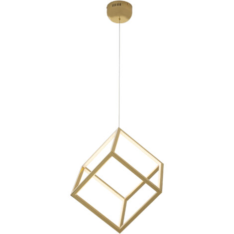 Deckenleuchte 52X42X52 Goldenes Metall