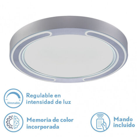 deckenleuchte 72w asher silber 3000-4000-6500k 5616lm 6x50x50cm remote+reg.int+memory