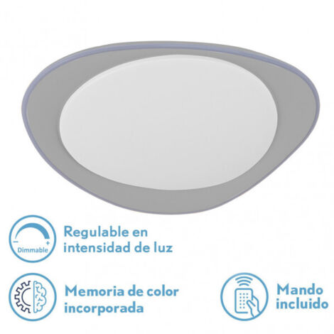Deckenleuchte 72w daire grau 3000-4000-6500k 5616lm 7x55x55cm remote+reg.int+memoria