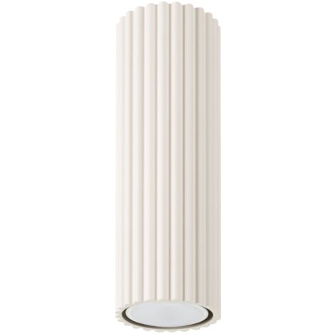 Deckenleuchte Aluminium D: 6,5 cm rund Aufputz Creme GU10 Modern Spot Lampe Decke Deckenlampe