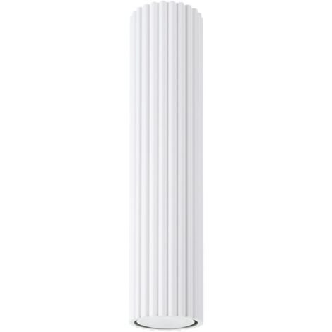 Deckenleuchte Aluminium D: 6,5 cm rund Aufputz Weiß GU10 Modern Spot Lampe Decke Deckenspot
