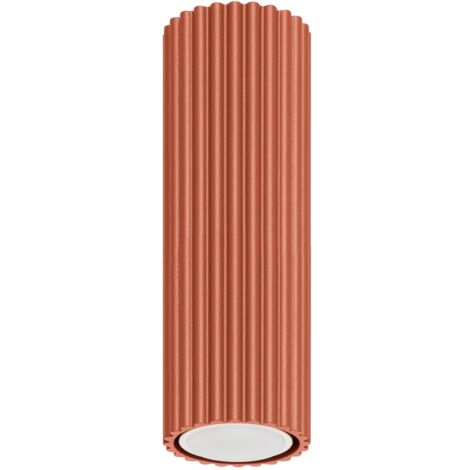 Deckenleuchte Aluminium rund D: 6,5 cm Aufputz Ockerrot GU10 Modern Spot Lampe Decke Deckenspot