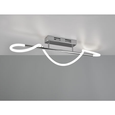 Deckenleuchte ARGOS in Chrom LED Schlauch Weiß, dimmbar, Breite 105cm