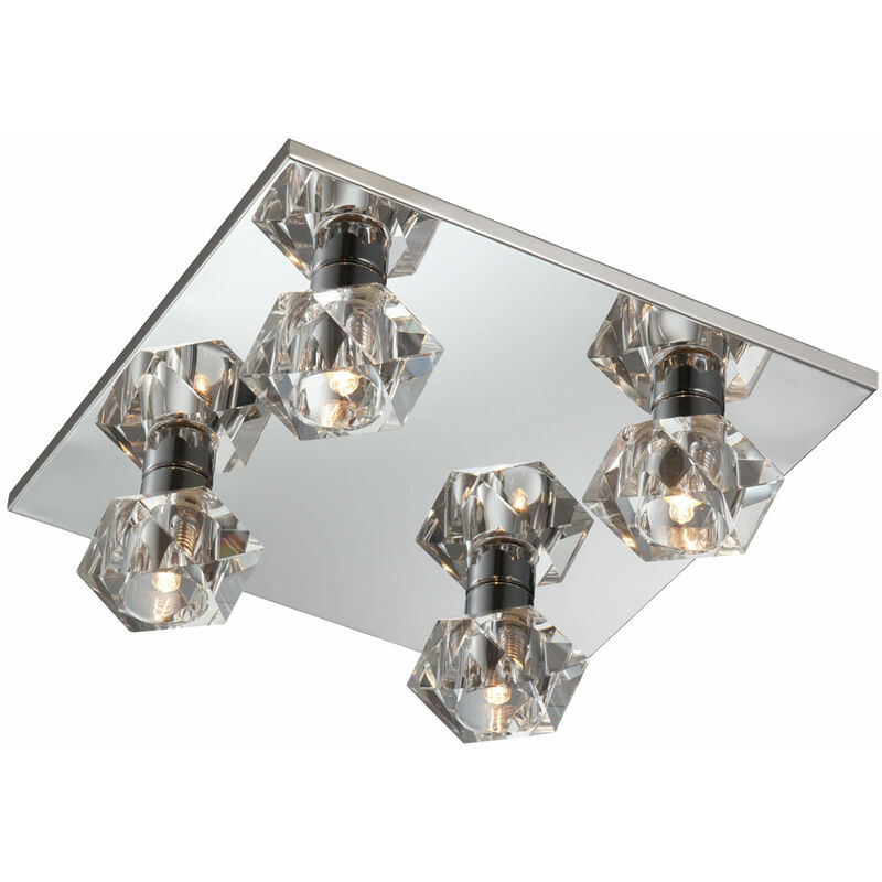 Esto - Kristallglas Deckenleuchte Wohnzimmerlampe Deckenlampe ICE CUBE Cromo DL 300x300
