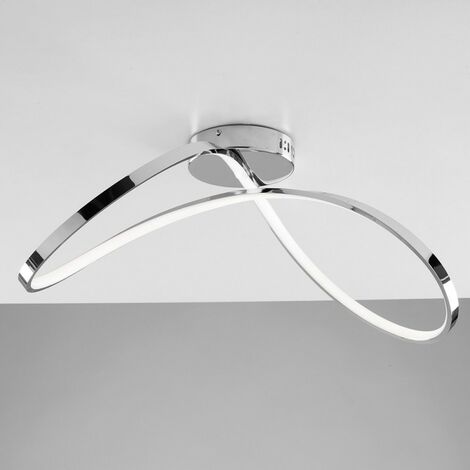 Deckenleuchte aus Metall und Aluminium Poliertes Chrom Integrierte LED 70x29 h22 cm
