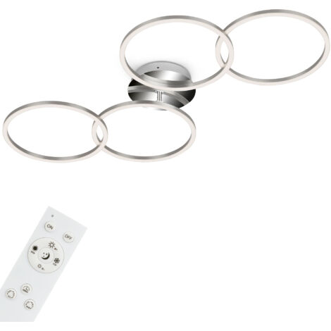 Deckenleuchte BRILONER LEUCHTEN FRAME, 36 W, 3600 lm, IP20, alu-chrom, Metall-Kunststoff, Dimmbar, mit Fernbedienung, CCT, 95,8 x 53 x 10 cm