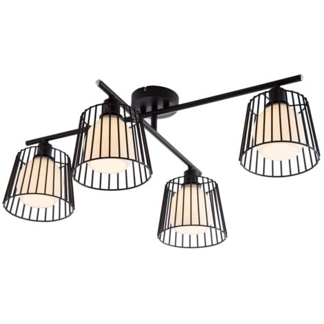 Deckenleuchte Deckenlampe 4-flammig Metall Weiß 71 cm Wohnzimmer Schlafzimmer