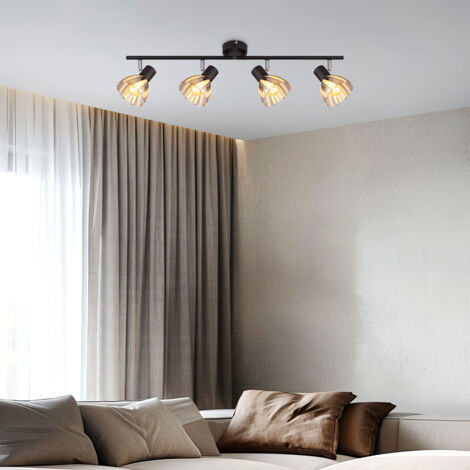 Deckenleuchte Deckenlampe Esszimmerleuchte schwarz 4 flammig verstellbar L 70 cm