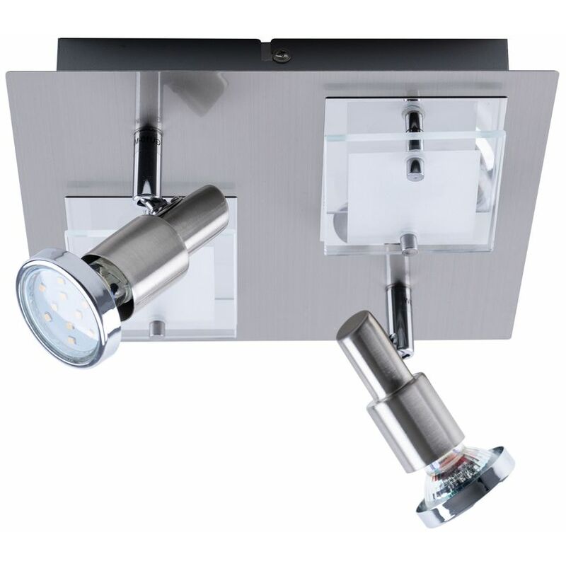 Deckenleuchte Deckenlampe Glasleuchte Deckenbeleuchtung Küchenlampe Schlafzimmer, 4 flammig Spots beweglich Metall Glas, 4x LED 3-5 Watt 250-400