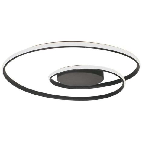 Deckenleuchte Deckenlampe Wohnzimmerlampe Metall Schwarz Dimmbar LED D 62 cm
