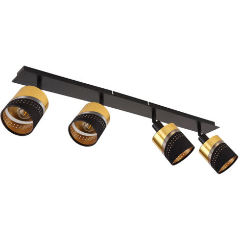 Deckenleuchte Deckenlampe Wohnzimmerlampe verstellbar Schwarz Metall H 20,5 cm