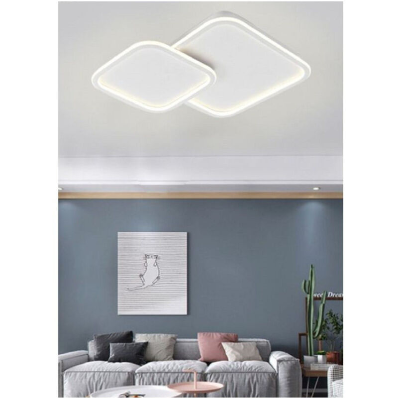Trade Shop Traesio - Trade Shop - deckenleuchte led kronleuchter design 2 rhomben modern weiss 60 w PN-24-3C -