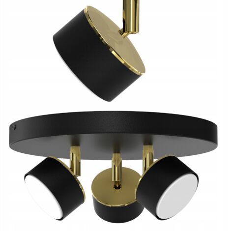 DECKENLEUCHTE DECKENPLAFON DECKENSPOTLIGHT SCHWARZ GOLD GX53 POLNISCH LED LAMPE