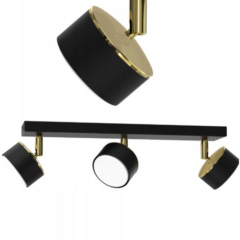 DECKENLEUCHTE DECKENPLAFON DECKENSPOTLIGHT SCHWARZ GOLD GX53 POLNISCH LED LAMPE