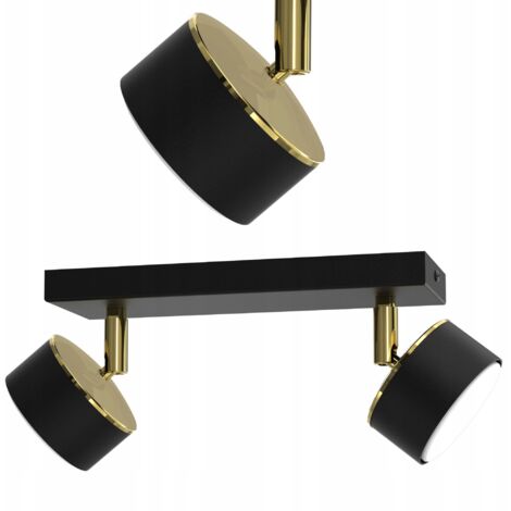 DECKENLEUCHTE DECKENPLAFON DECKENSPOTLIGHT SCHWARZ GOLD GX53 POLNISCH LED LAMPE