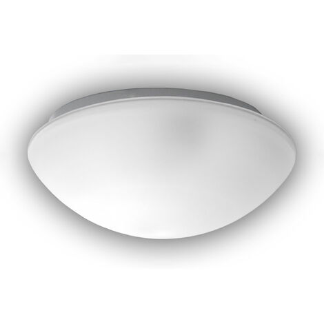 Deckenleuchte / Deckenschale rund, Glas Weiß mit Klarrand, Ø 20cm