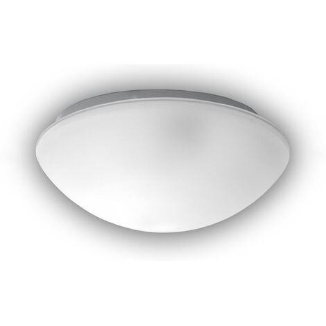 Deckenleuchte / Deckenschale rund, Glas Weiß mit Klarrand, Ø 25cm