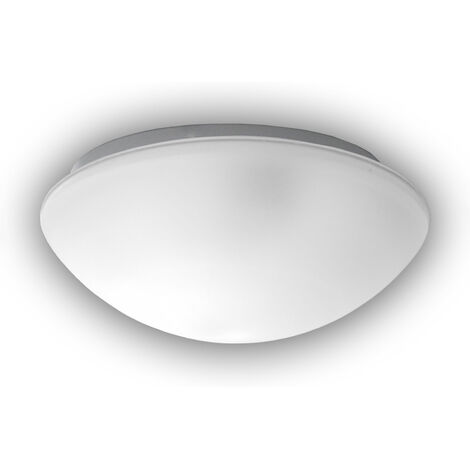 Deckenleuchte / Deckenschale rund, Glas Weiß mit Klarrand, Ø 35cm