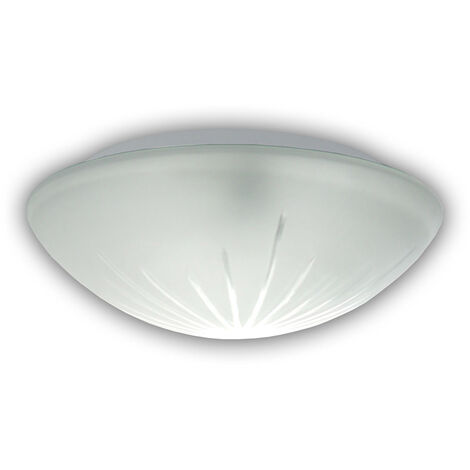 Deckenleuchte / Deckenschale rund, Schliffglas Weiß, Ø 30cm