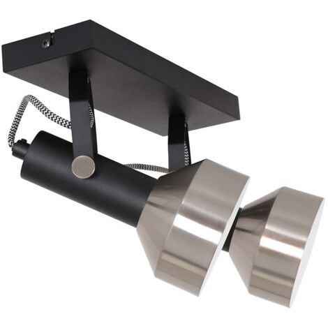 Deckenleuchte Deckenstrahler Wohnzimmerleuchte Metall Schwarz Spots verstellbar
