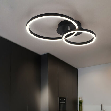 Deckenleuchte Designleuchte Deckenlampe Rundleuchte Wohnzimmer Ringleuchte zum verstellen, Metall Acryl, 1x LED 18W 600Lm, LxBxH 42x30x7,5 cm