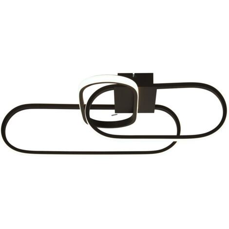 Deckenleuchte Designleuchte Wohnzimmerlampe LED geschwungen schwarz opal Alu CCT