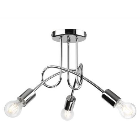 Deckenleuchte E27 3-flammig Chrom Metall Modern Deckenlampe