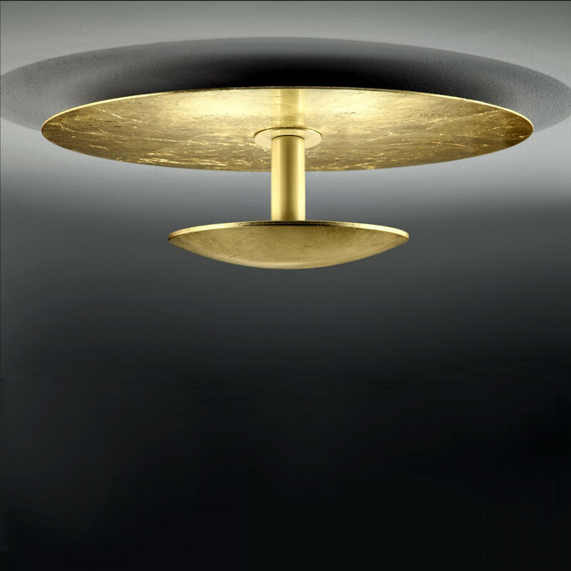 Fratelli Braga - Deckenleuchte fb-planet 2106 pl60 45w led 4050lm metall runde deckenleuchte innen indirektes licht, metalloberfläche goldenes blatt