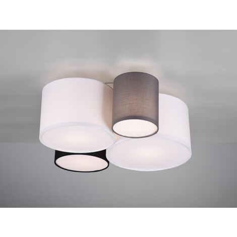 Deckenleuchte HOTEL 4-flammig, Stoff Lampenschirme mehrfarbig, Breite 50cm