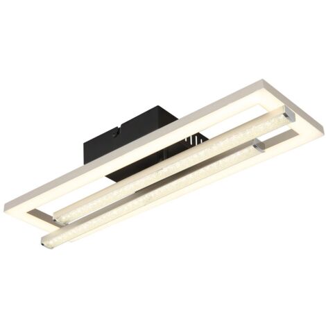 Deckenleuchte Kristallleuchte Designlampe LED schwenkbar opal schwarz eckig