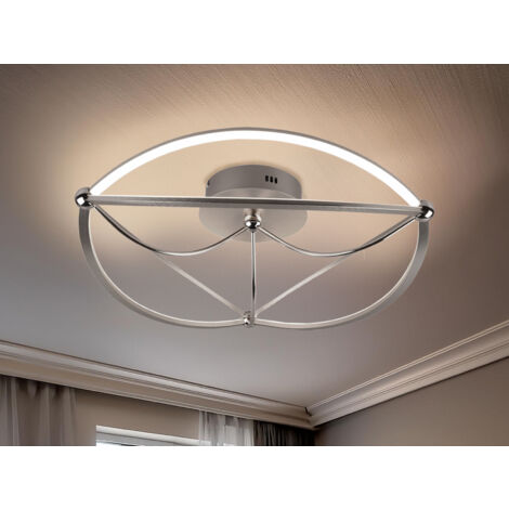 Deckenleuchte Led Charivari Ellissi Nickel Ø62 cm Trio Lighting