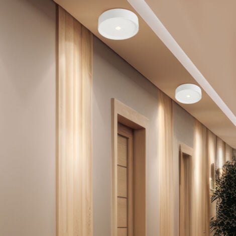 GLOBO LIGHTING Deckenleuchte LED Deckenlampe weiß Küchenleuchte Flurlampe, Aluminium, 10W 470lm warmweiß, DxH 15 x 4 cm, 2er Set
