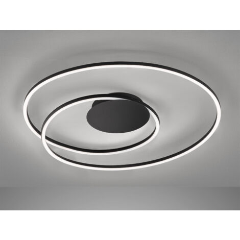 Deckenleuchte LED Designleuchte Wohnzimmerlampe Fernbedienung Dimmbar Schwarz